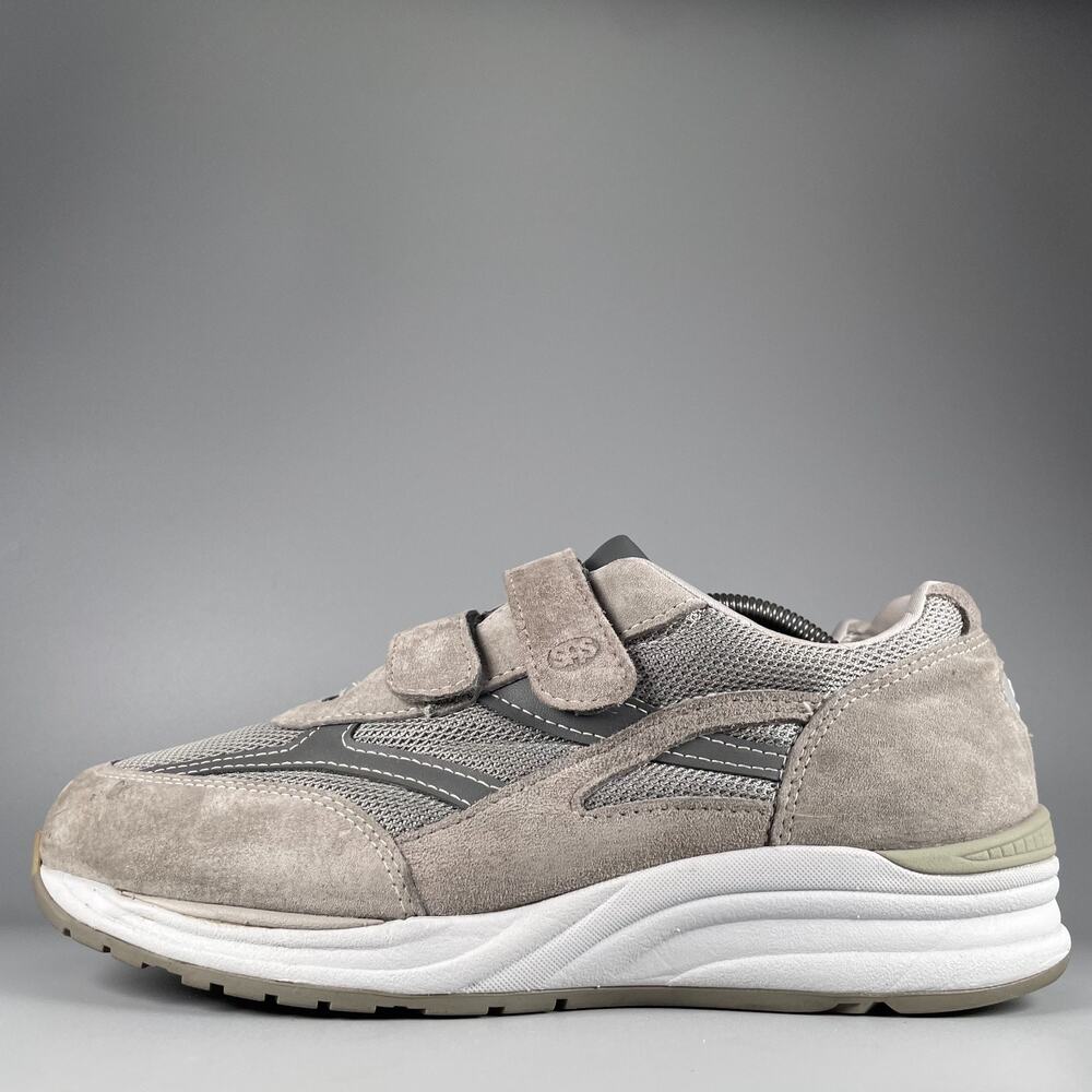 SAS Journey Men's Size 10.5 W3 Gray Suede Strap Walking Sneaker Casual Shoes GUC